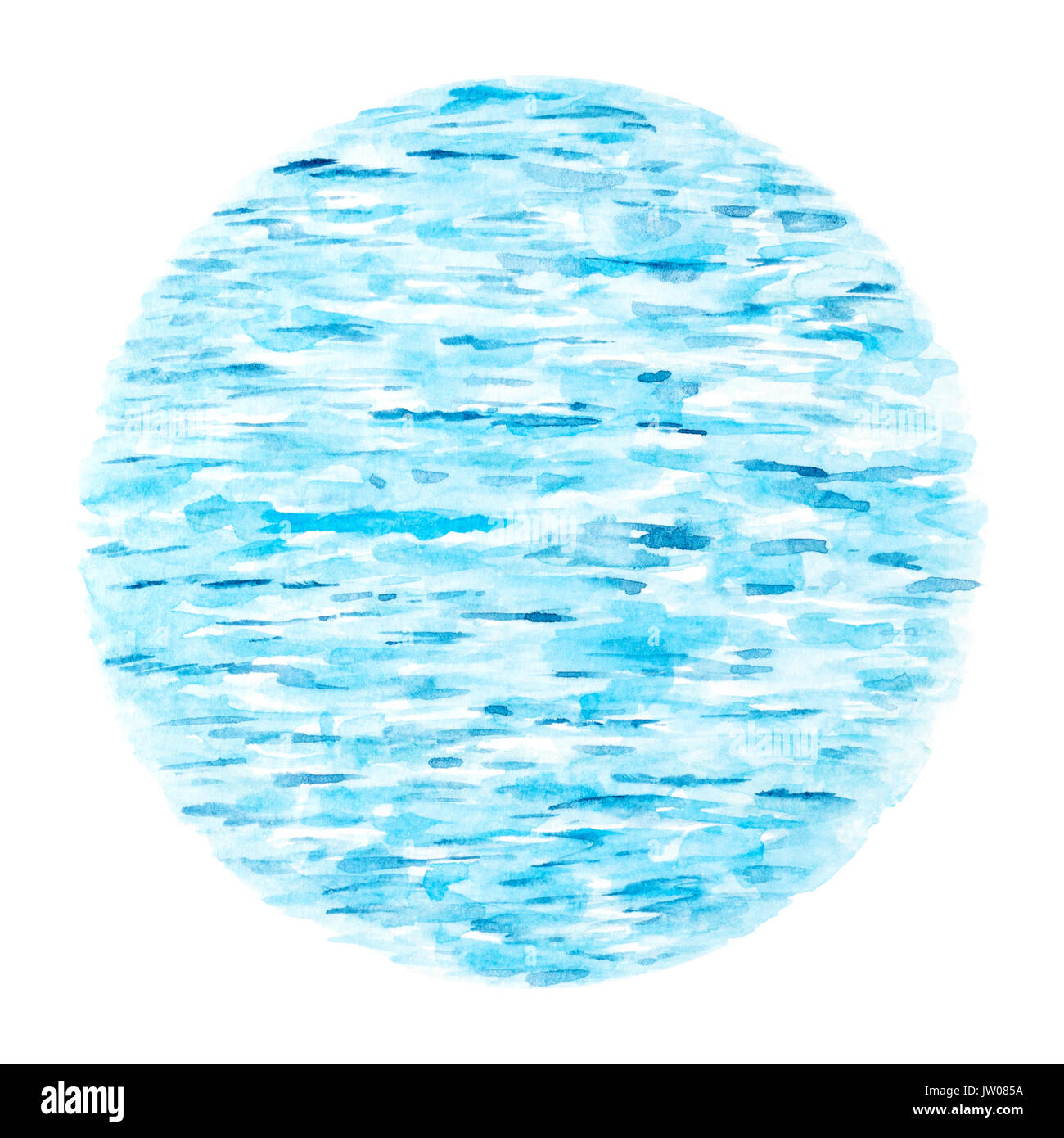 Blaue Meer Wellen als natürliche Abstract Background, Aquarell Hand gezeichnet und gemalt Stockfoto