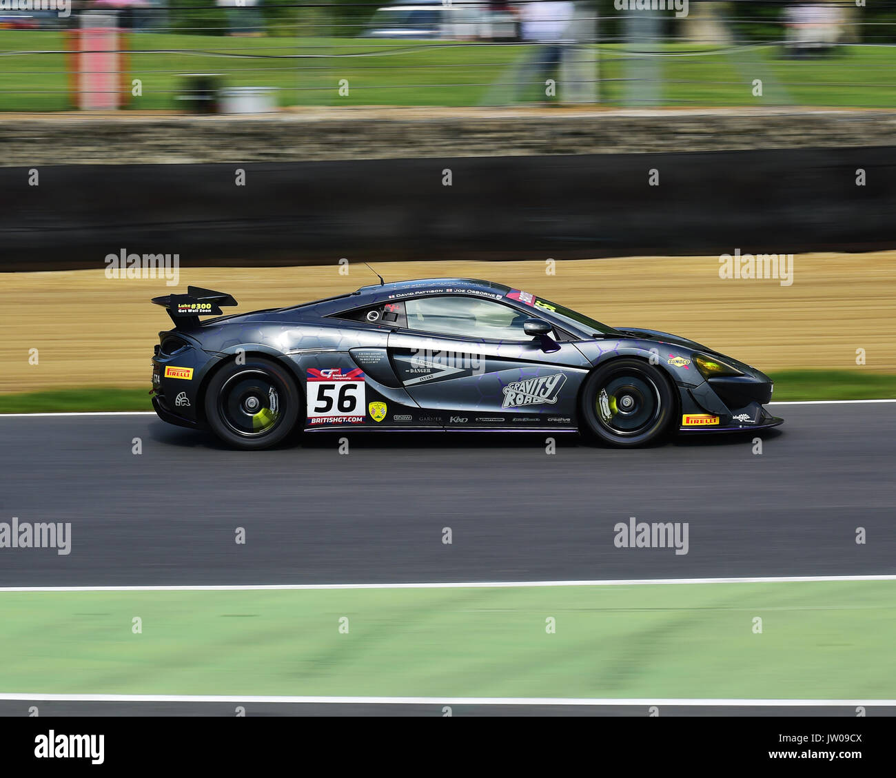 David Pattison, Joe Osborne, McLaren 570 S GT4, der britischen GT-Meisterschaft, Brands Hatch, August 2017, Kent, England, Pro/Am, GT3, GT4, Rennwagen, racin Stockfoto