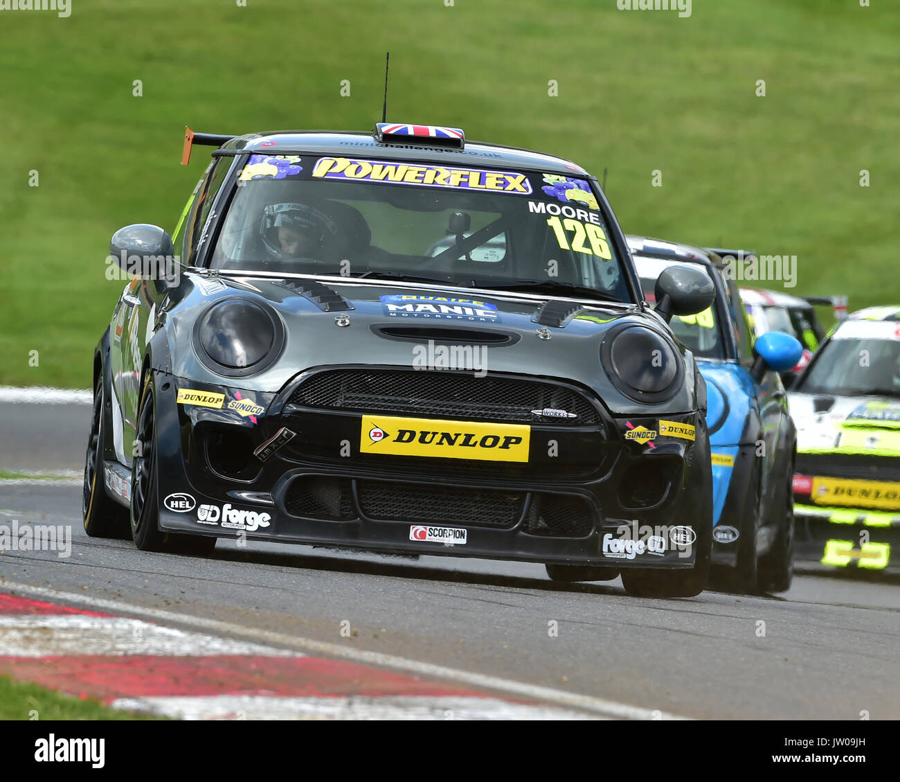 Sarah Moore, Mini JCW F56, Mini Challenge - JCW, Sonntag, den 6. August 2017, British GT, BRDC Formel 3, Meisterschaft, Brands Hatch, Kent, England, Moto Stockfoto