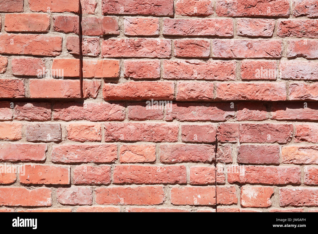 Nahaufnahme des Old Red brick wall Detail als Hintergrund Stockfoto