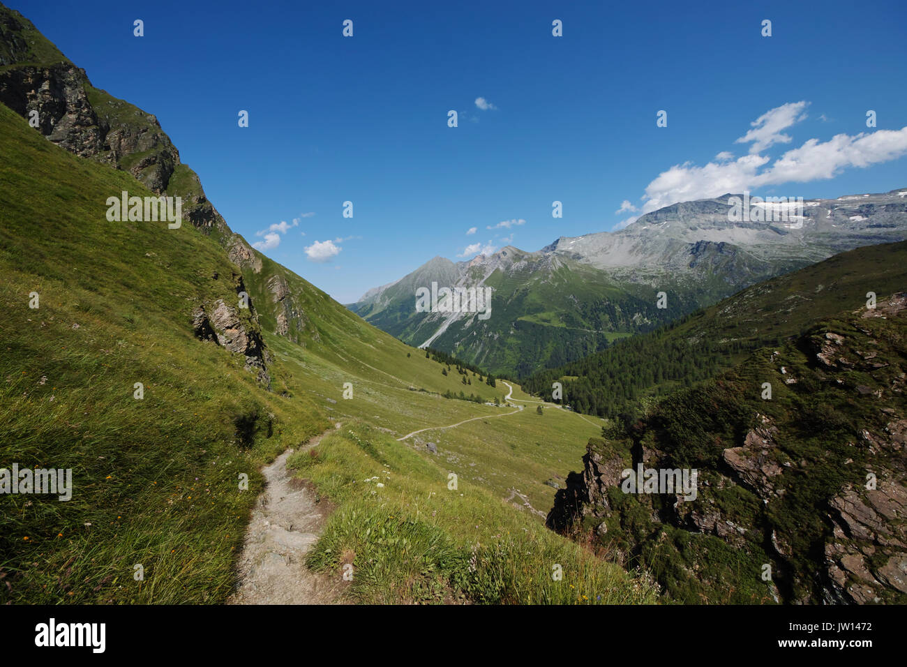 Österreichische Alpen - Outlook auf Tuxer Joch Weitental Tirol Stockfoto