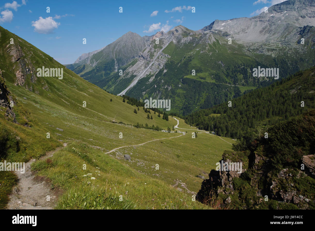 Österreichische Alpen - Outlook auf Tuxer Joch Weitental Tirol Stockfoto