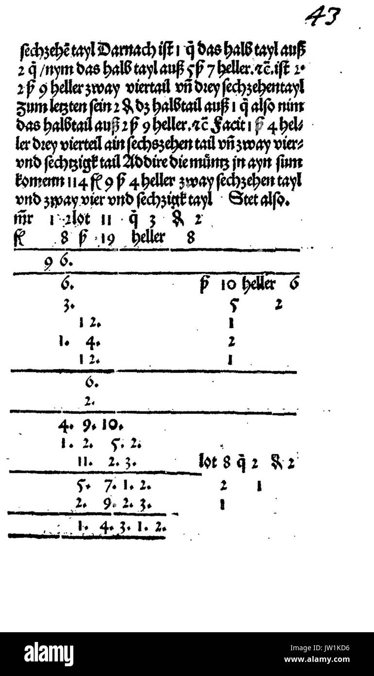 "De Rechenbuch" bezieht sich auf ein historisches Manuskript oder einen Text, der sich auf mathematische Berechnungen und die Entwicklung der Arithmetik im Mittelalter oder in der Frühen Neuzeit bezieht. Diese spezielle Version wird Schreiber zugeschrieben. Stockfoto