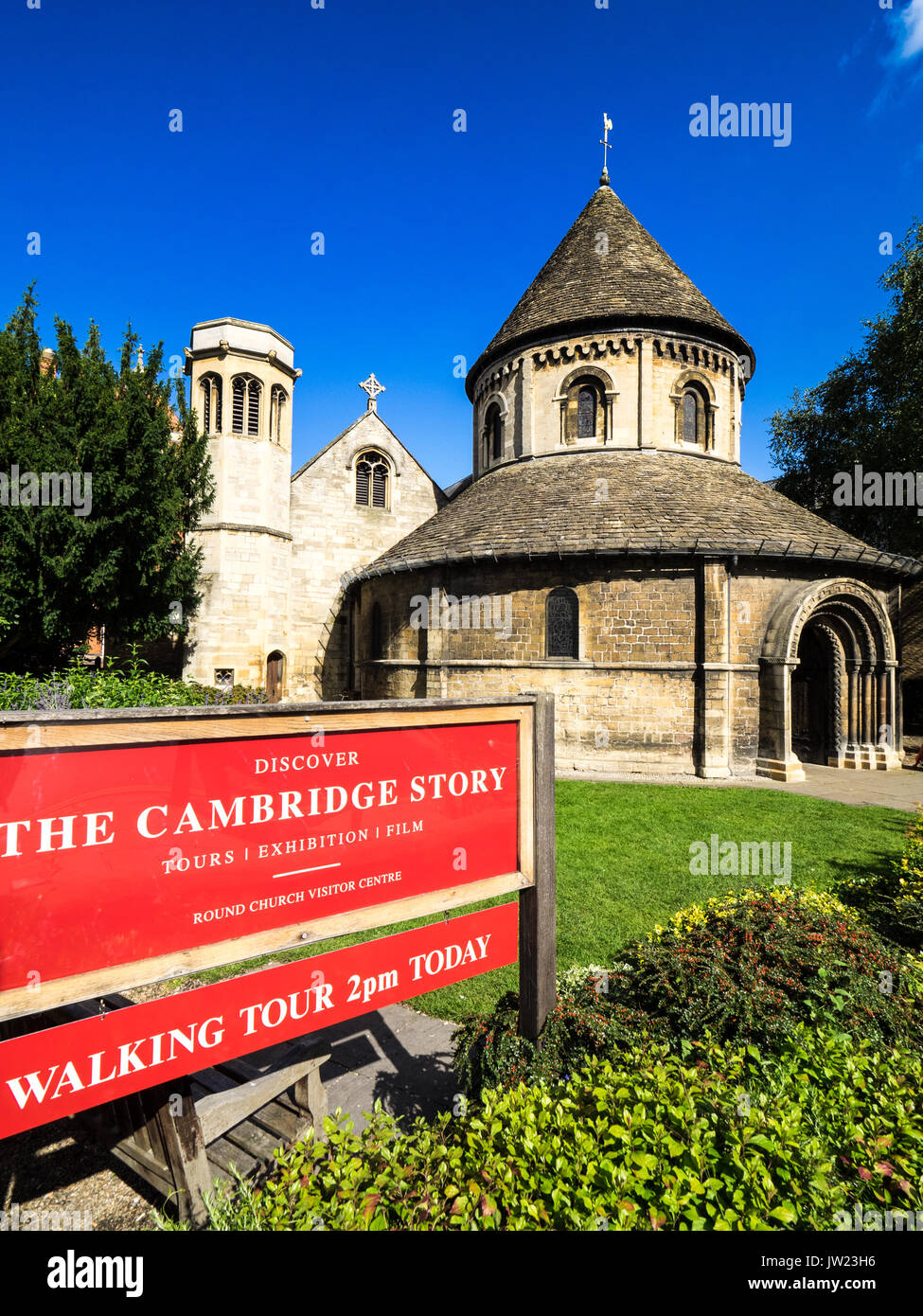 Cambridge-Tourismus - Kirche des Heiligen Sepulchret, besser bekannt als die Rundkirche in zentralen Cambridge, erbaut um 1130 Stockfoto