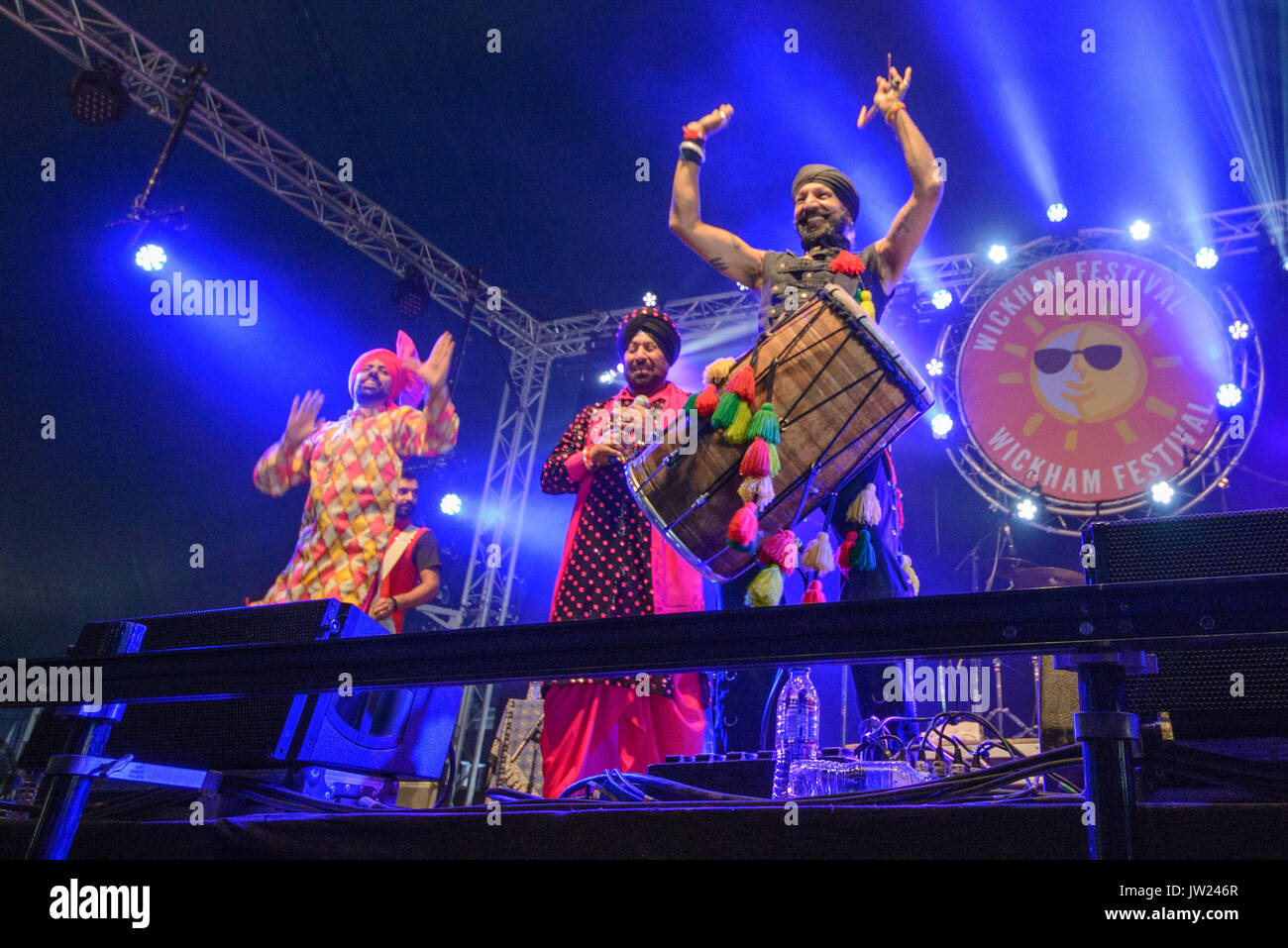 Dhol Foundation an der Wickham Music Festival 2017 Stockfoto