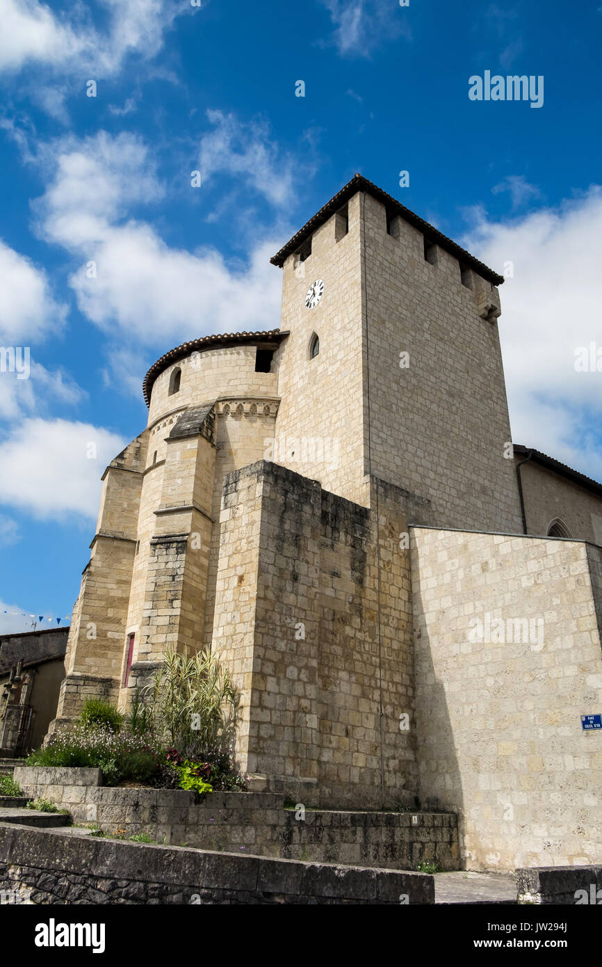 Kirche Sainte-Marie, Roquefort, Lot-et-Garonne, Frankreich. Stockfoto