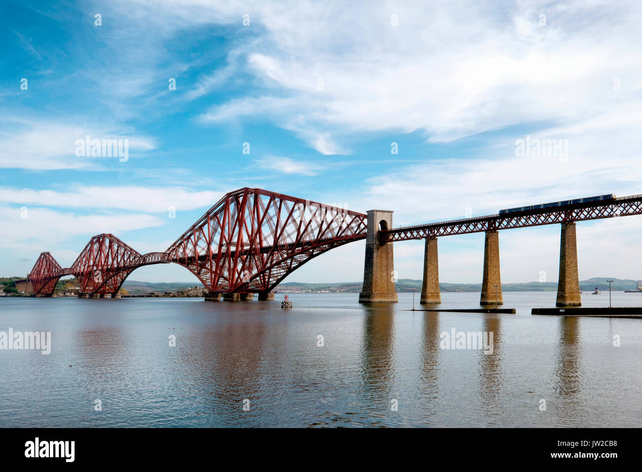 Forth Bridge, Stahl Brücke, Erhabene, Schottland, Großbritannien Stockfoto