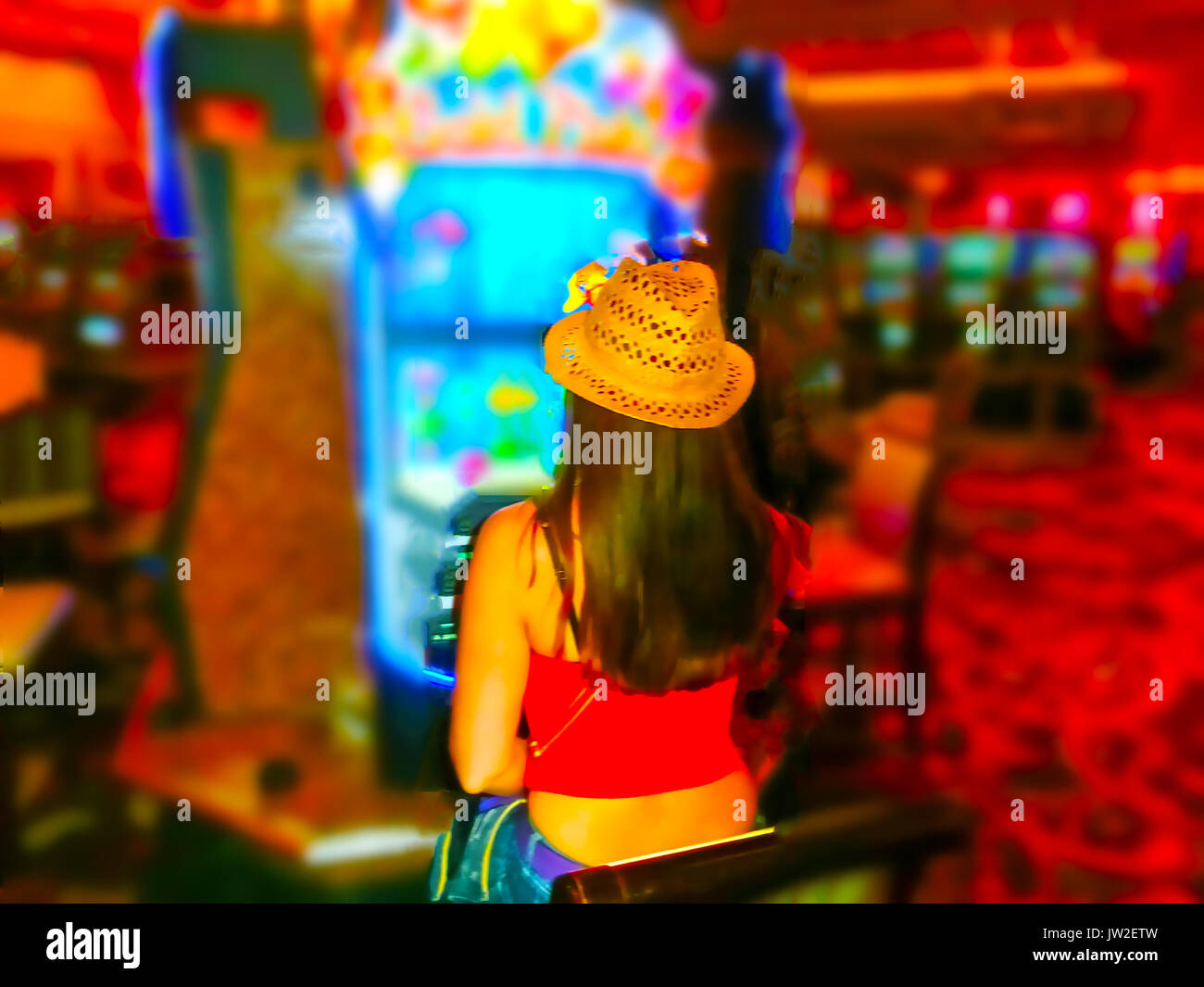 Blur Fokus im Casino. Zusammenfassung Hintergrund in Las Vegas Nevada. Stockfoto