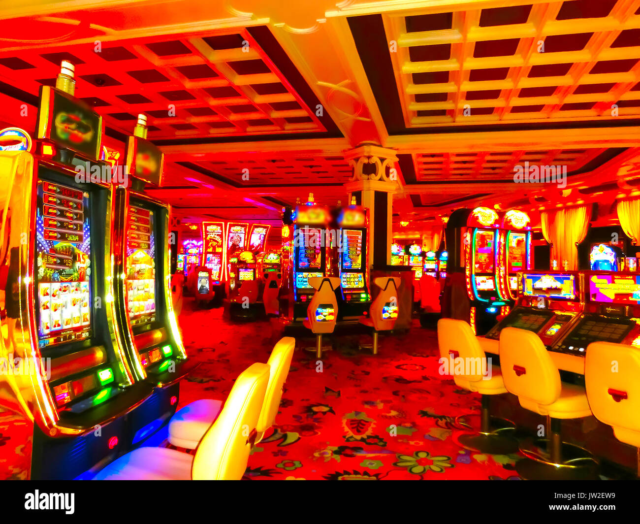 Blur Fokus im Casino. Zusammenfassung Hintergrund in Las Vegas Nevada. Stockfoto