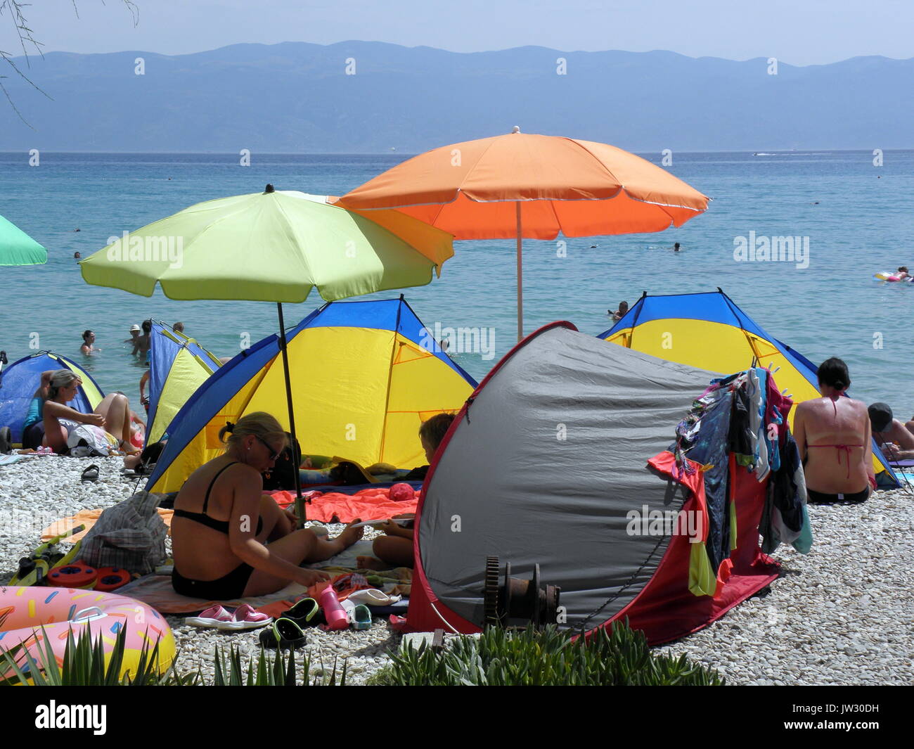 Kroatische Adriaküste von Sommer, Baska, Insel Krk, Europa, 6. Stockfoto