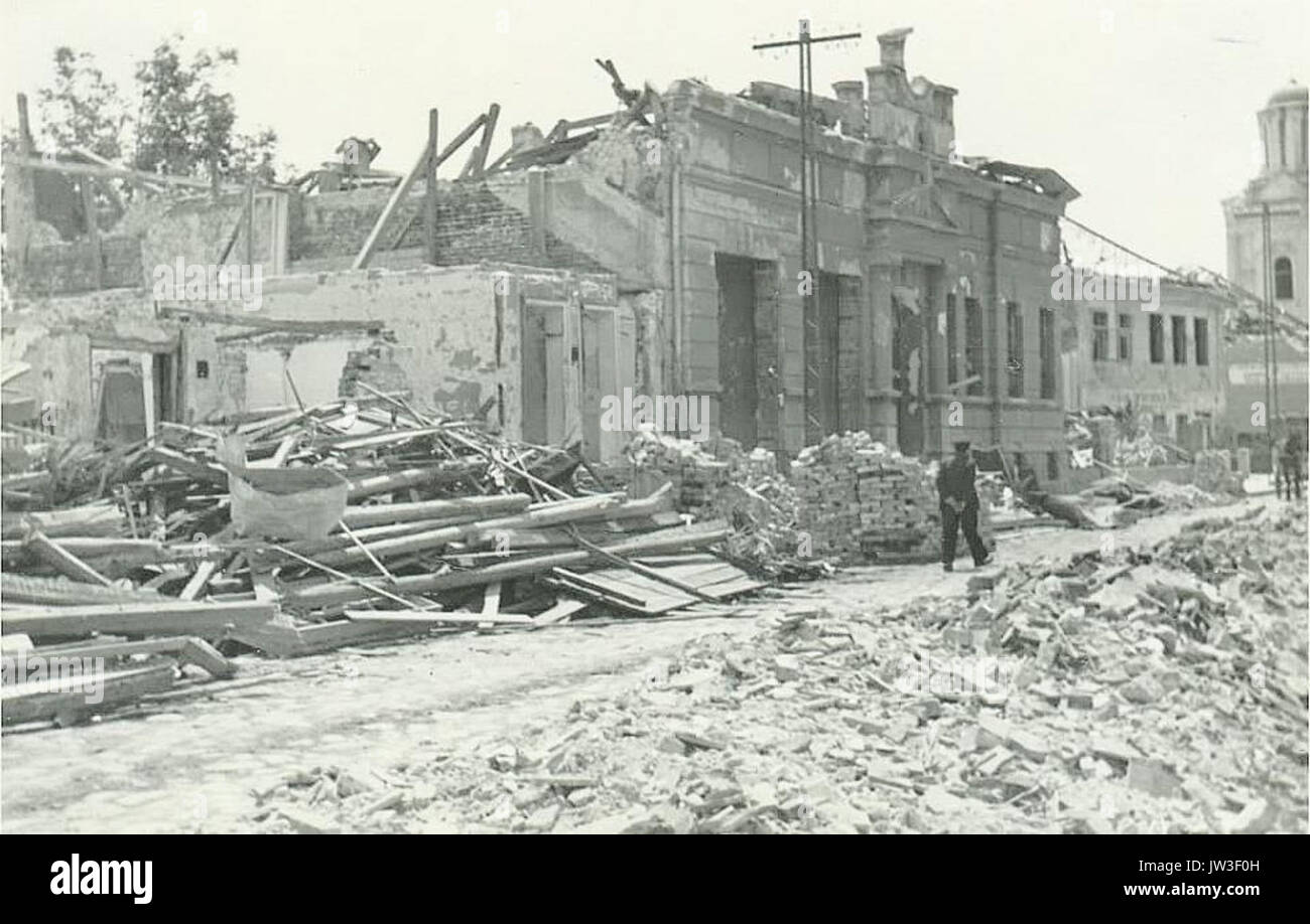 Eksplozija u Smederevu 1941 08. Stockfoto