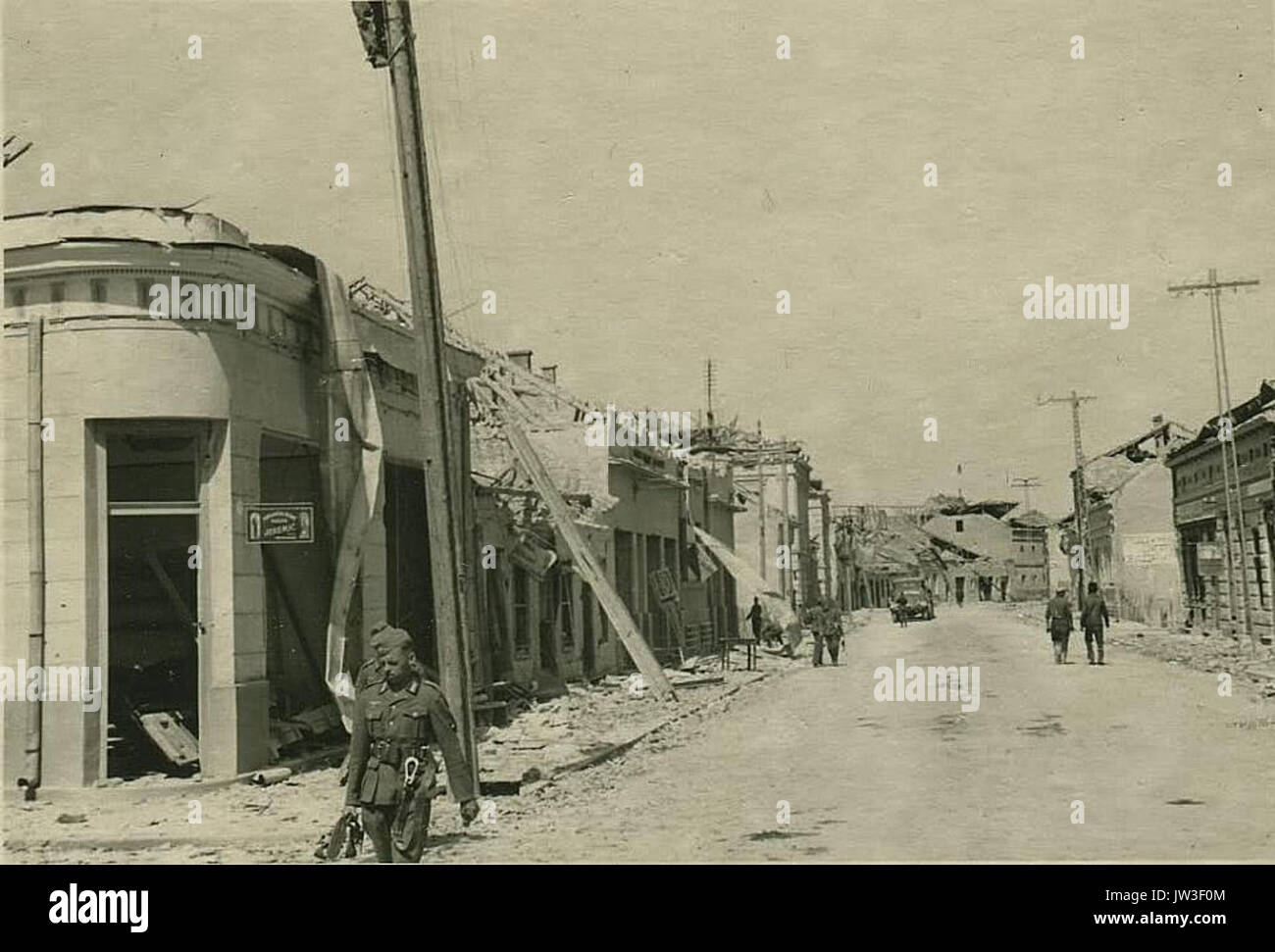 Eksplozija u Smederevu 1941 03. Stockfoto