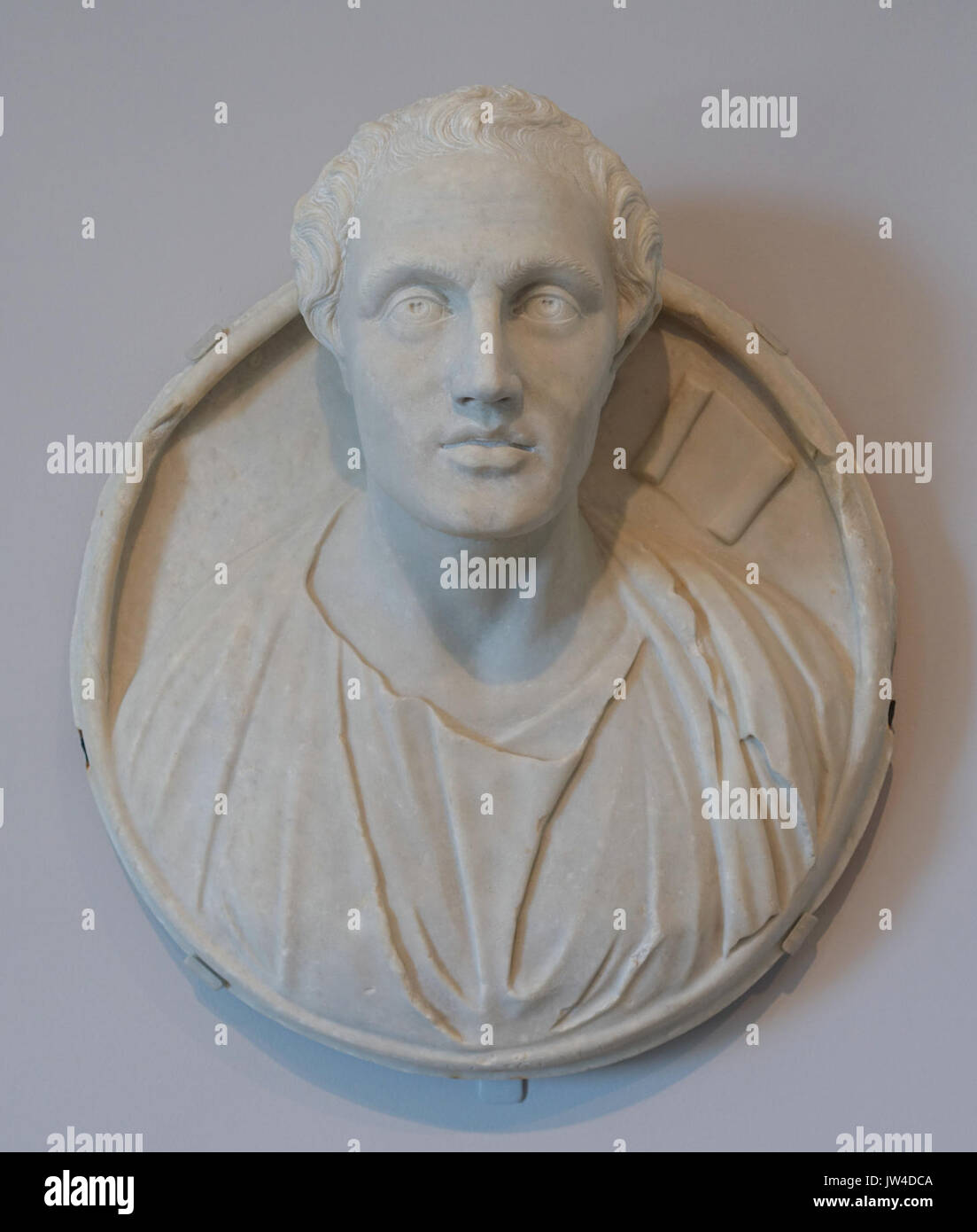 Medallion Portrait von Menander, Ansicht 1, Roman, 4. Jahrhundert AD, die Anpassung der Griechischen Statue des 3.Jahrhundert v. Chr., Marmor Arthur M Sackler Museum, Harvard University DSC 01535 Stockfoto