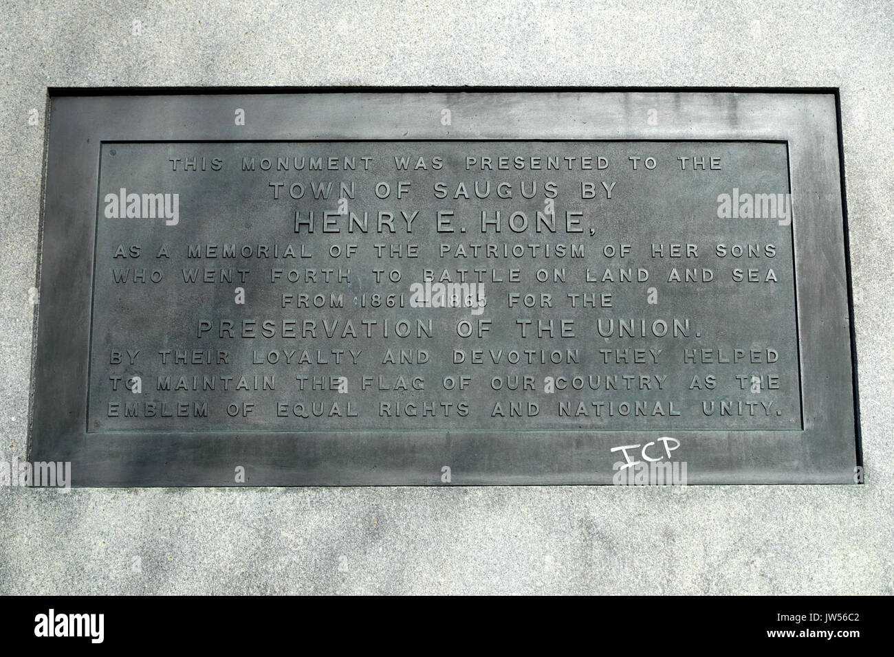 Bürgerkrieg Gedenktafel Saugus, Massachusetts DSC 04533 Stockfoto