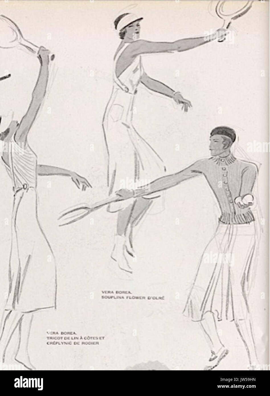 VERA BOREA TENNIS DRESS 1933 Stockfoto