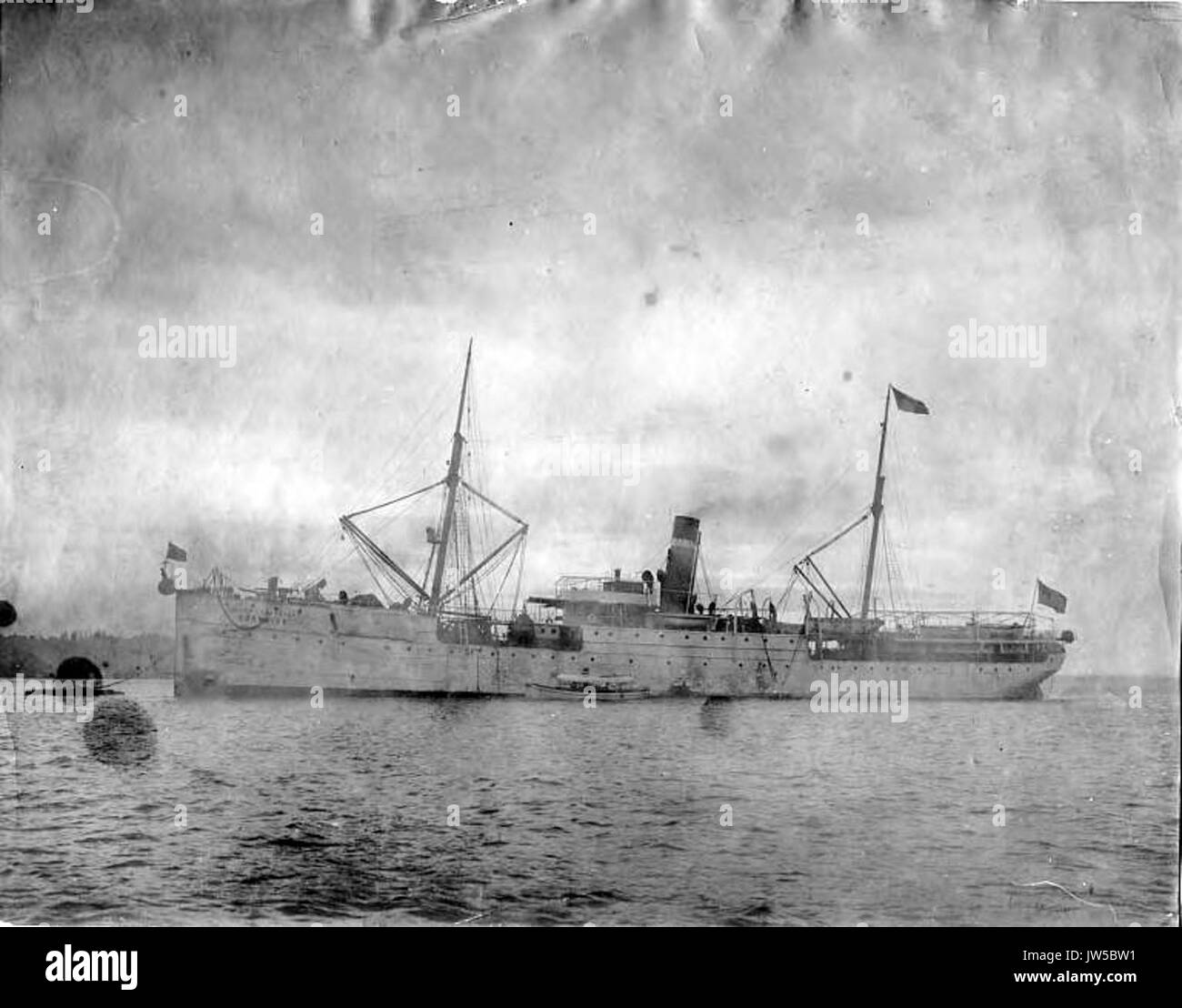 US-Armee transport Dampfgarer BURNSIDE vor Anker, Washington, ca 1900 (HESTER 478) Stockfoto