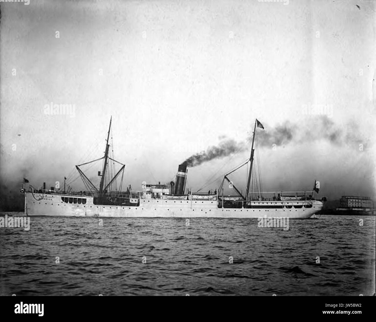 US-Armee transport Dampfgarer BURNSIDE vor Anker, Washington, ca 1900 (HESTER483) Stockfoto