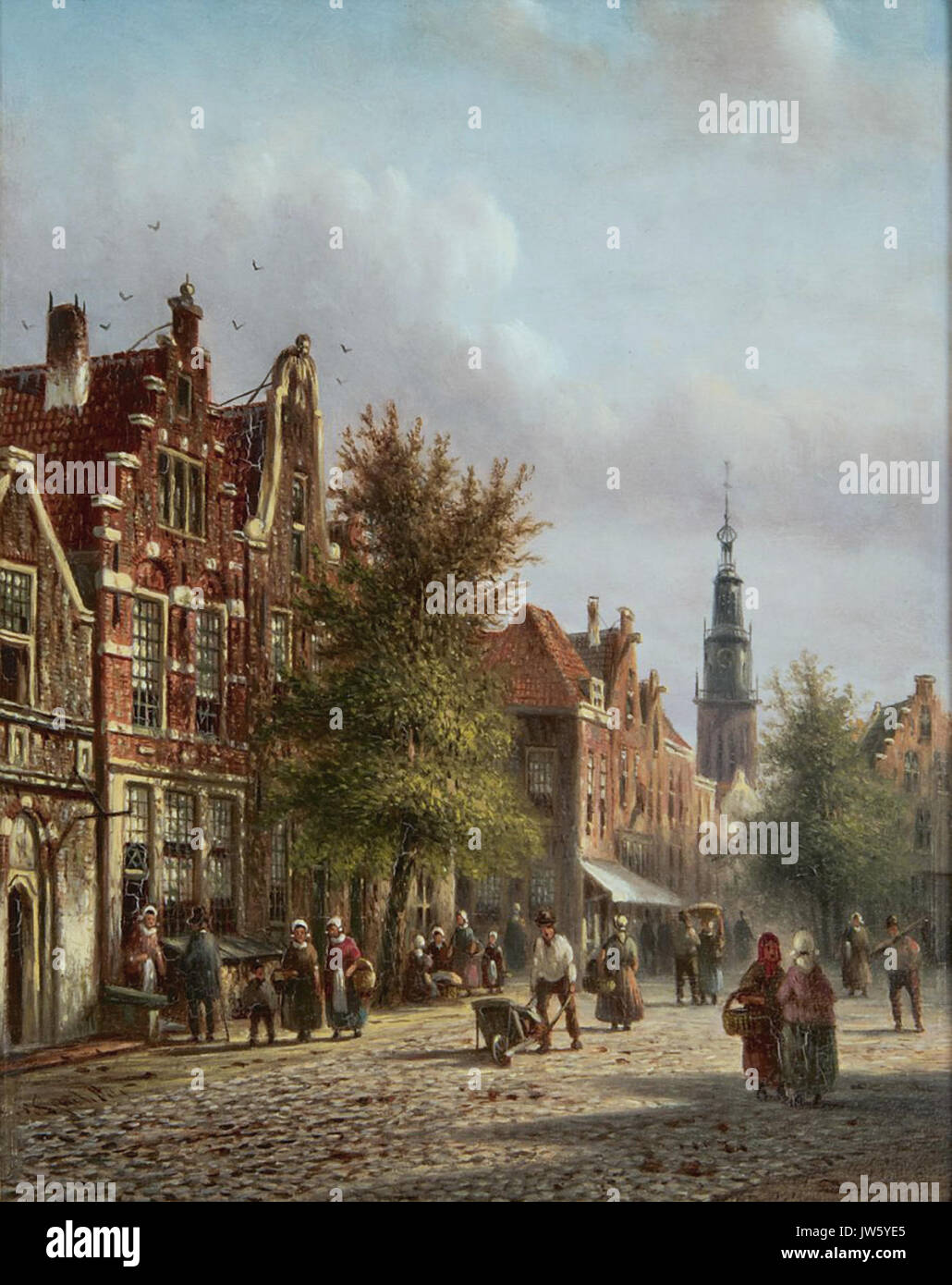 Hollands stadsgezicht, Tür Johannes Franciscus Spohler Stockfoto