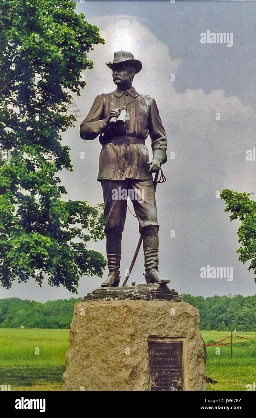 Statue von Gen Buford bei Gettysburg Stockfoto