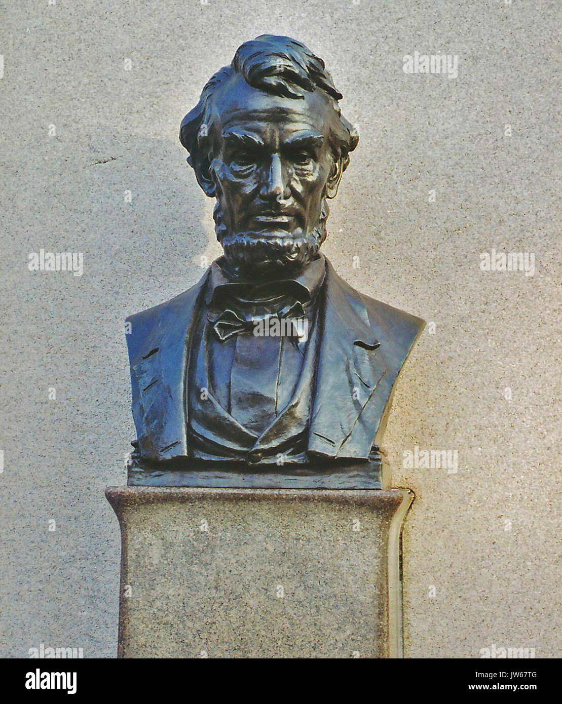Büste von Pres Lincoln an der Stelle, wo er die Gettysburg Address gab Stockfoto