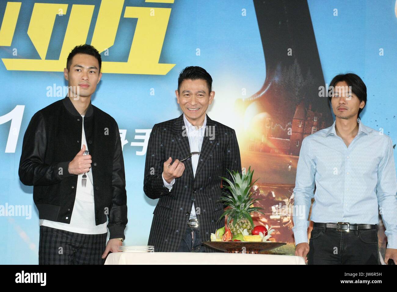 Taipei. 10 Aug, 2017. Stephen Fung und Andy Lau fördern das "Abenteuer" in Taipei, Taiwan, China, die am 10. August 2017. (Foto durch TPG) Credit: TopPhoto/Alamy leben Nachrichten Stockfoto