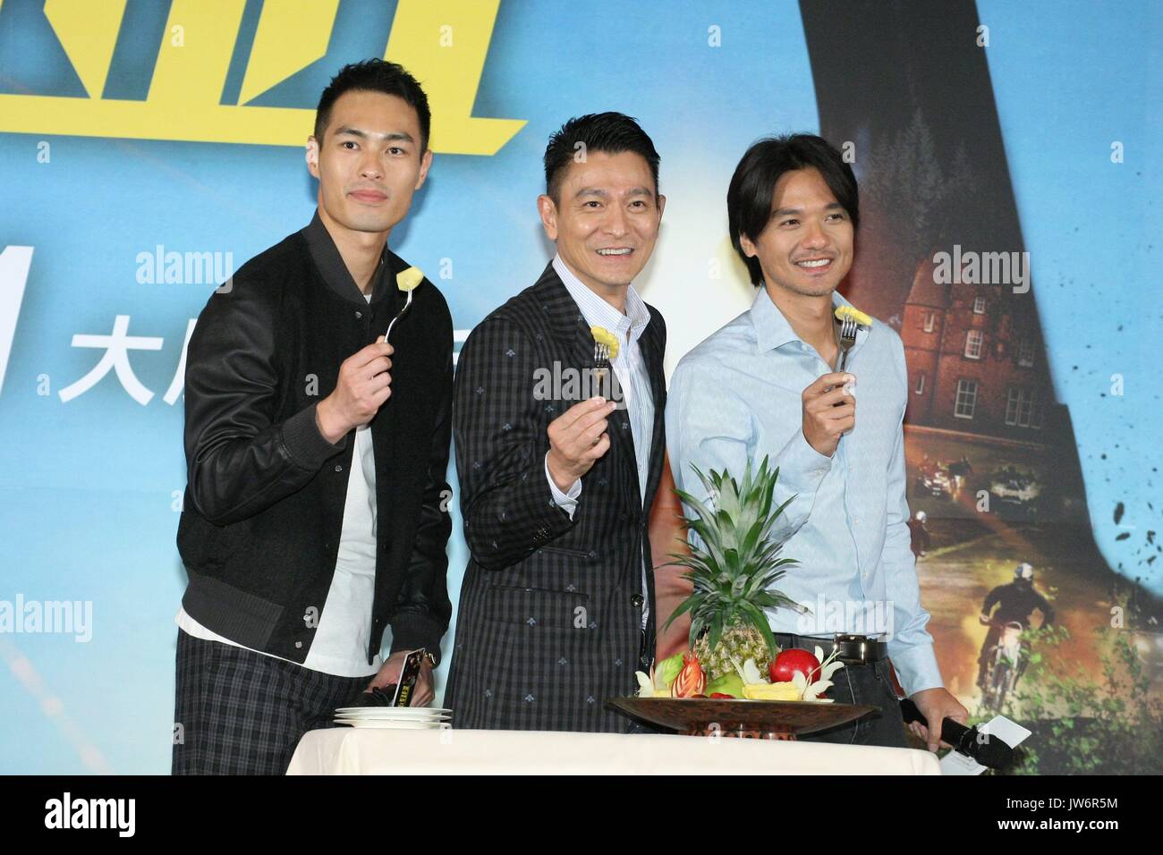 Taipei. 10 Aug, 2017. Stephen Fung und Andy Lau fördern das "Abenteuer" in Taipei, Taiwan, China, die am 10. August 2017. (Foto durch TPG) Credit: TopPhoto/Alamy leben Nachrichten Stockfoto