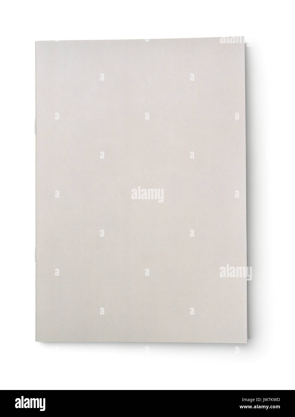 Leere graue Broschüre Abdeckung isoliert auf weißem Stockfoto