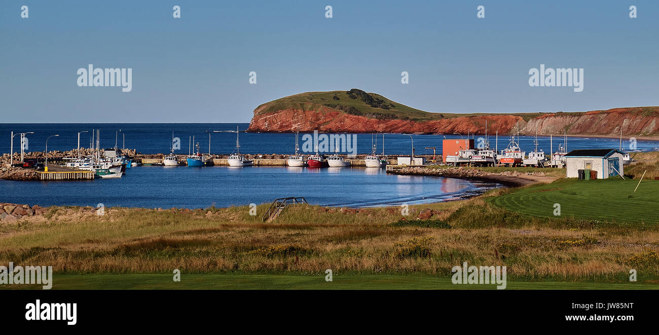 Amerika, Kanada, Québec,, Québec Maritime, Madeleine Inseln, Havre Aubert Insel, Bassin, Anse-à-la-cabane Hafen Stockfoto