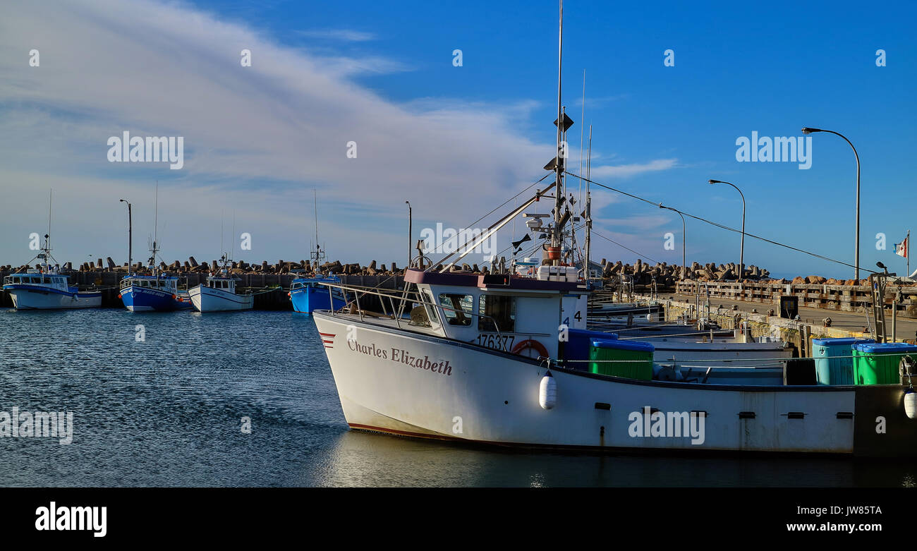 Amerika, Kanada, Québec,, Québec Maritime, Madeleine Inseln, Havre Aubert Insel, Bassin, Anse-à-la-Cabane Hafen Stockfoto