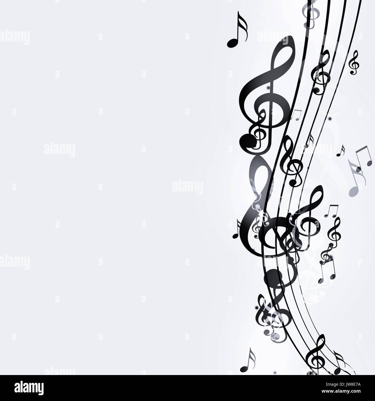 Abstrakte schwarzen und weißen Hintergrund mit Noten Stockfoto