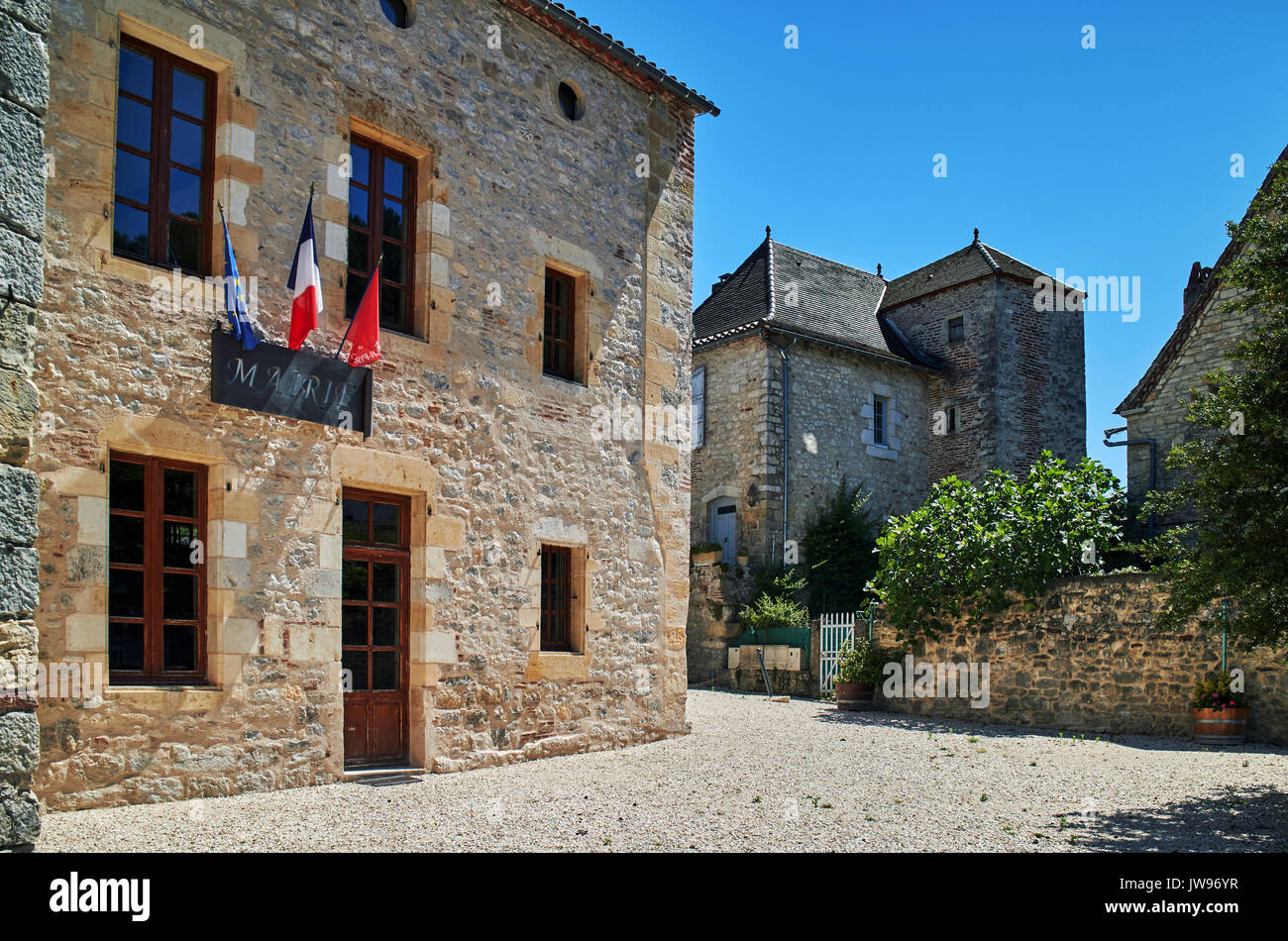 Europa, Frankreich, Royal, Lot Belaye, Dorf, Rathaus, Burg Stockfoto