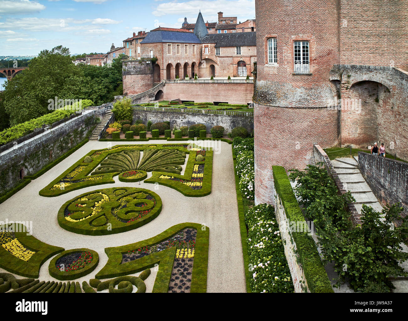 Europa, Frankreich, Royal, Tarn, Albi Stadt, Palast Berbie, den Garten und den Fluss Tarn Stockfoto