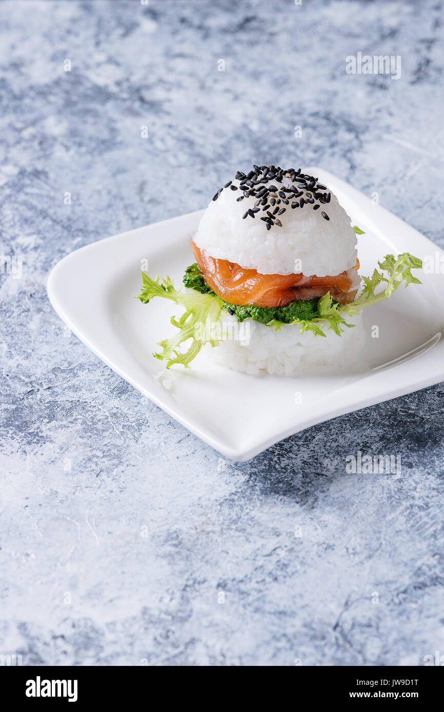 Reis sushi Burger Stockfoto