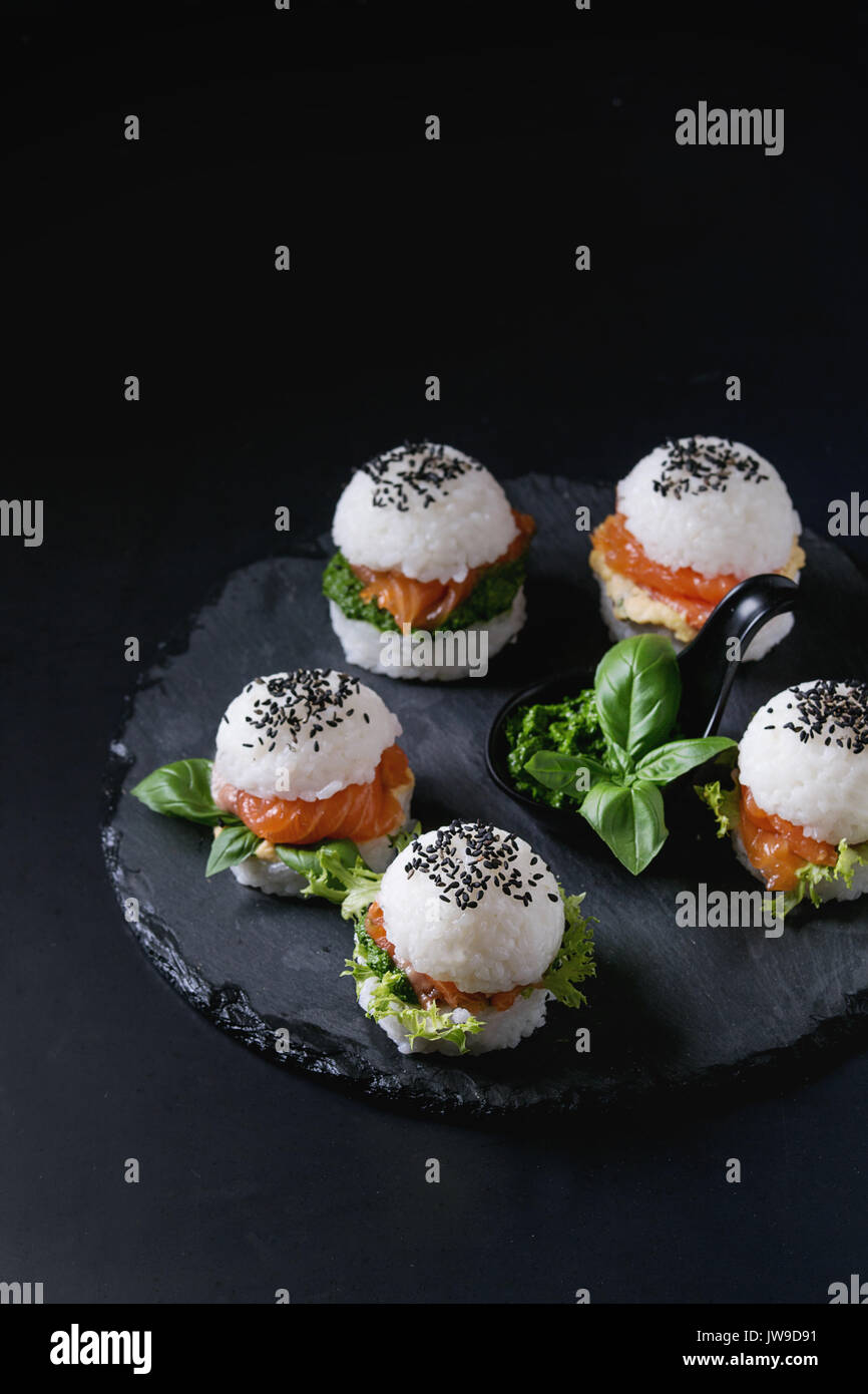 Reis sushi Burger Stockfoto