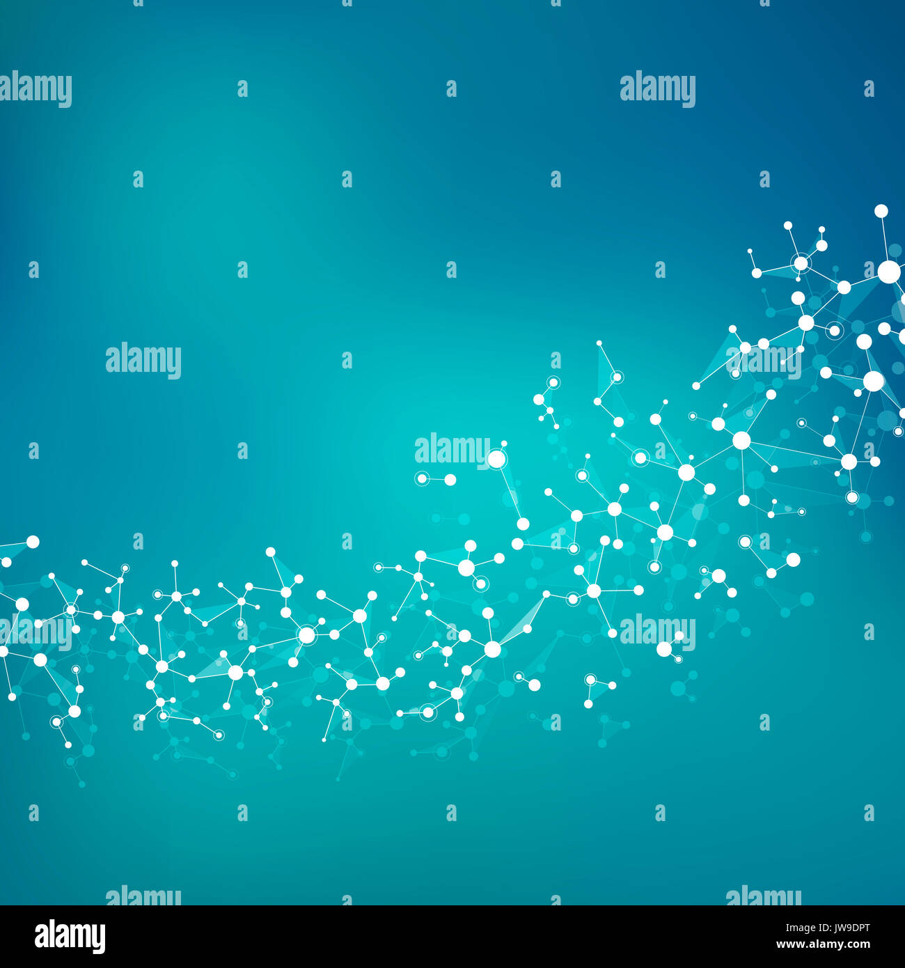 Molekül-Struktur Dna und Neuronen, verbundene Linien mit Punkten, genetischen und chemischen Verbindungen, illustration Stockfoto
