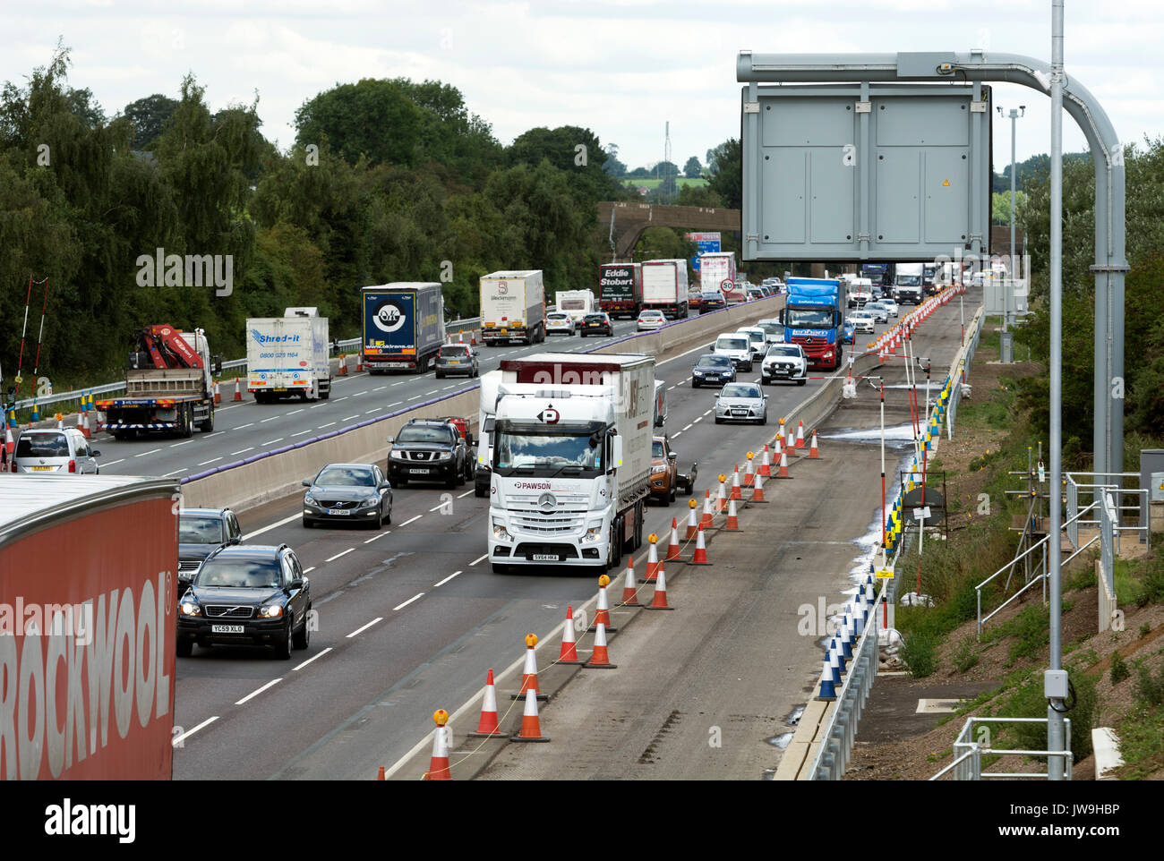 Von der Autobahn M1 in Northamptonshire, England, Großbritannien Stockfoto