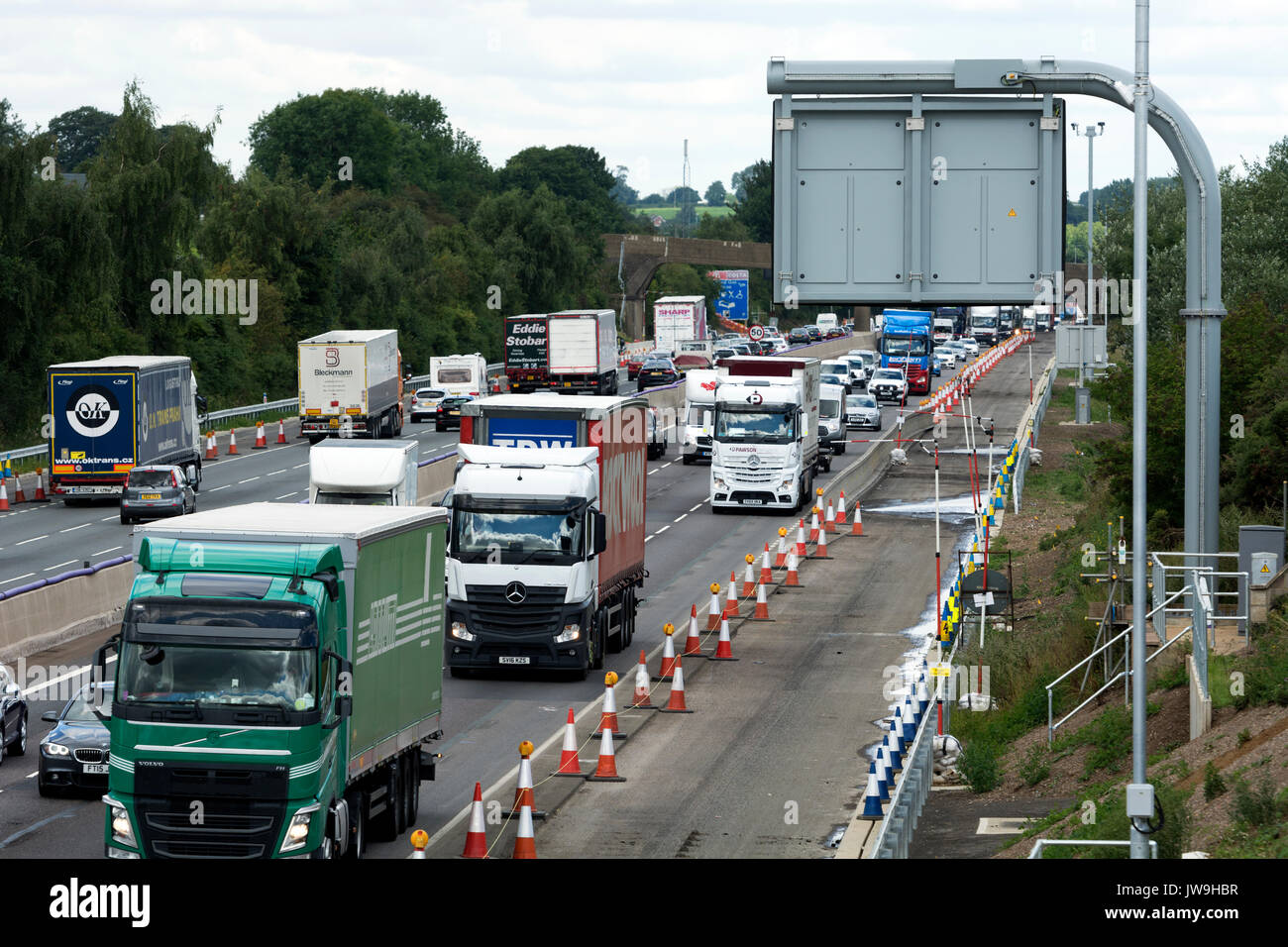 Von der Autobahn M1 in Northamptonshire, England, Großbritannien Stockfoto