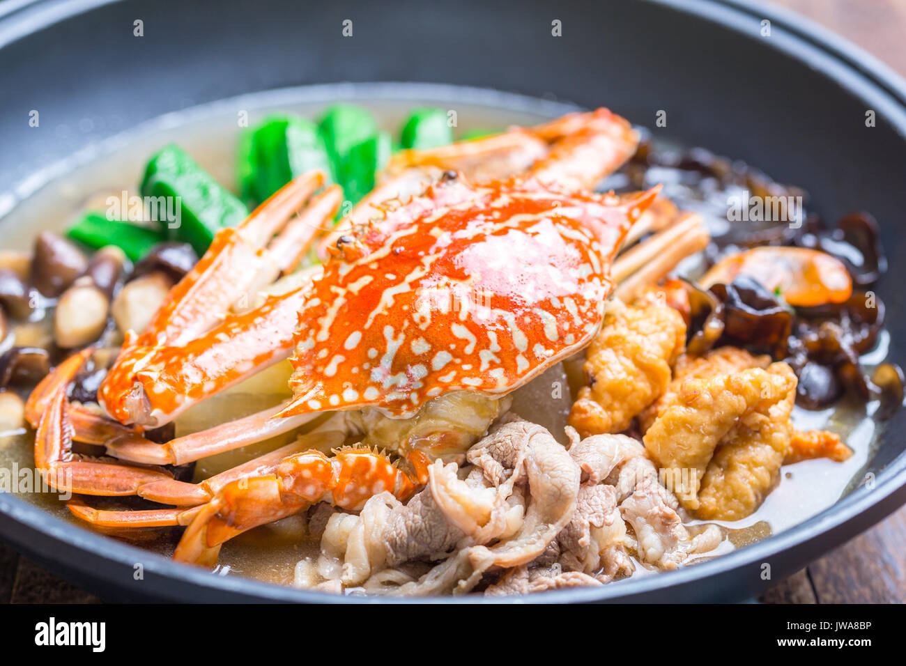 Crab king Rindfleisch sortiert Pot Stockfoto