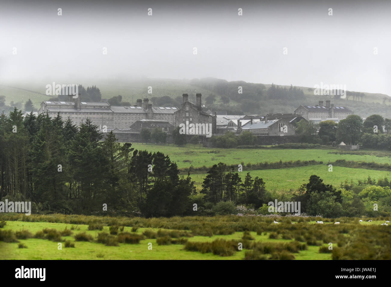 Pic von Paul Slater/PSI - Blick auf HMP Dartmoor Dartmoor an einem typischen Tag. Stockfoto