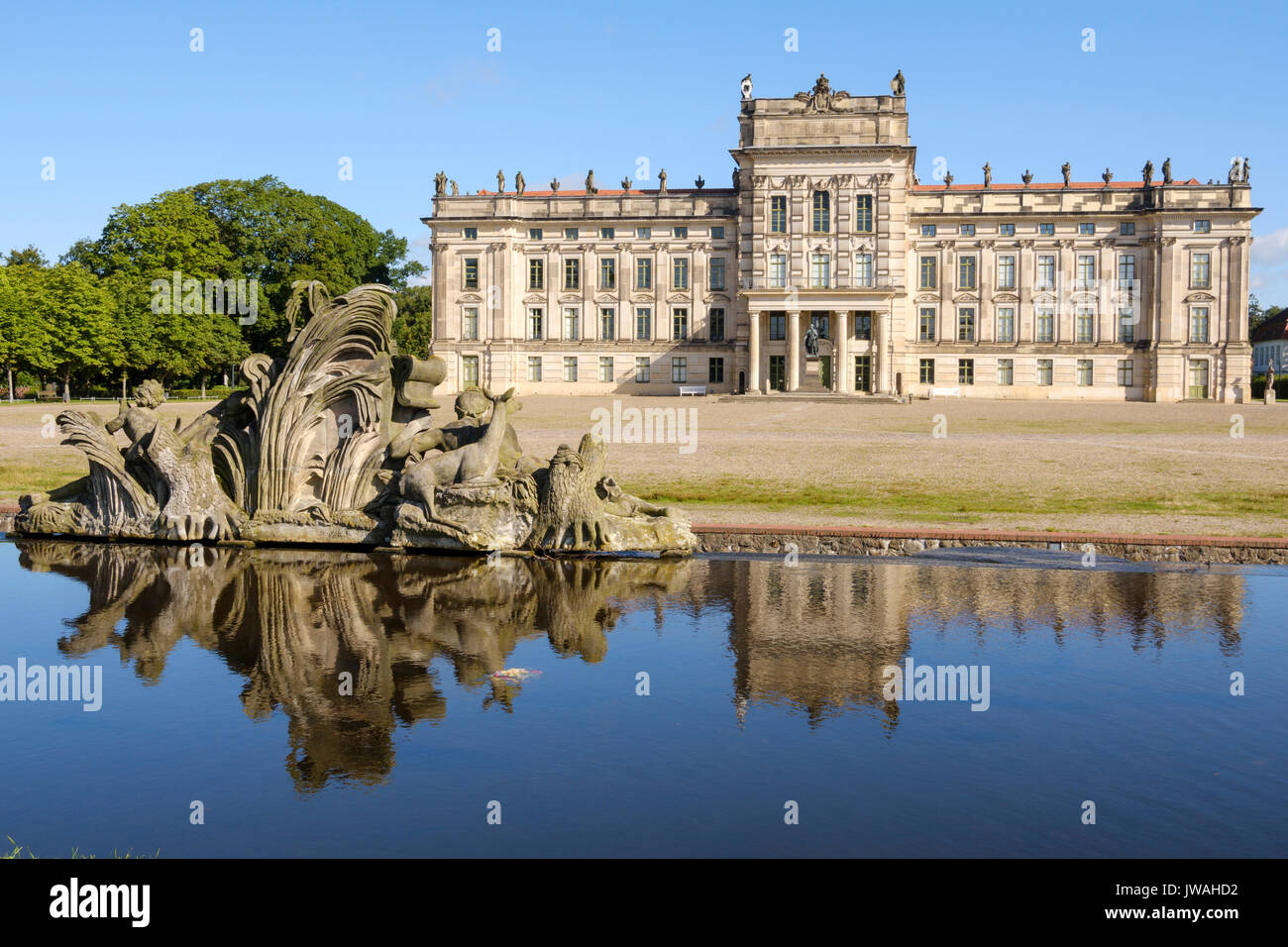 Schloss Ludwigslust und Cascade, Mecklenburg-Vorpommern, Deutschland Stockfoto