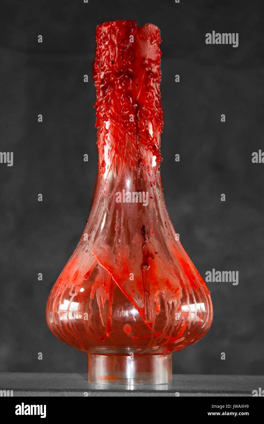 Glas und Blut für eine merkwürdige und beunruhigende Bild Stockfoto