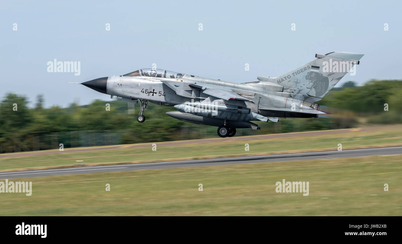 NATO Tiger Tornado 46+54, Deutsche Luftwaffe, Abflug der Royal International Air Tattoo 2018 Stockfoto