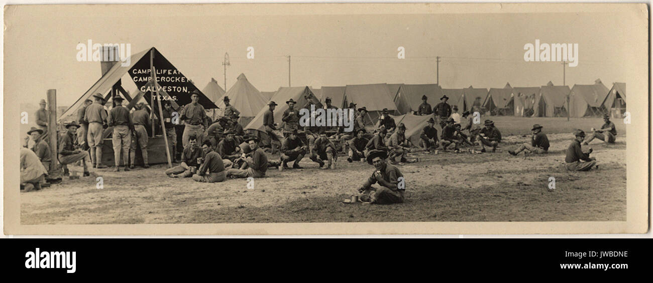 Das lagerleben im Camp Crockett Galveston, Texas - American Grenztruppen und der Mexikanischen Revolution Stockfoto