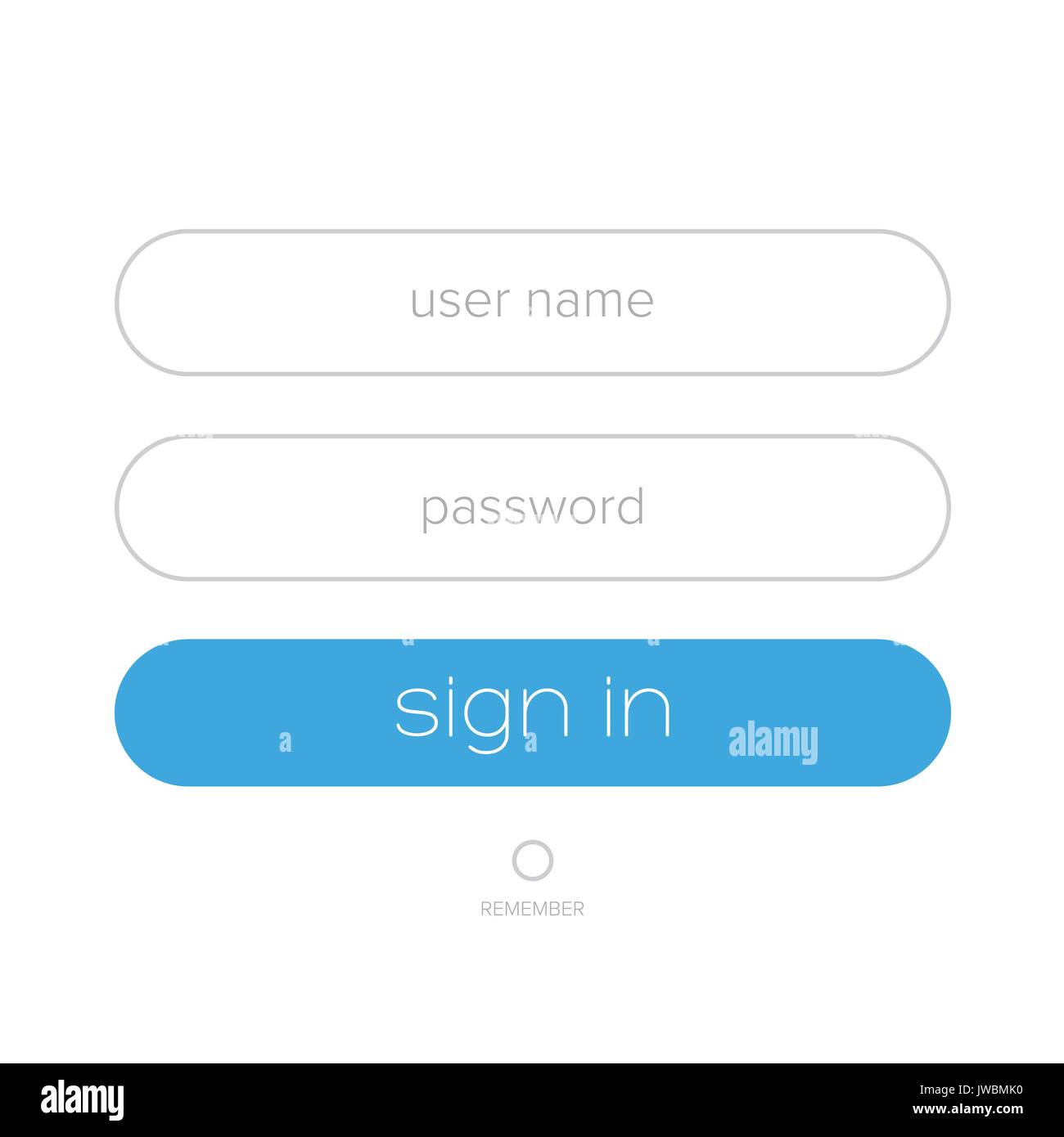 Minimale login form template Stock Vektor