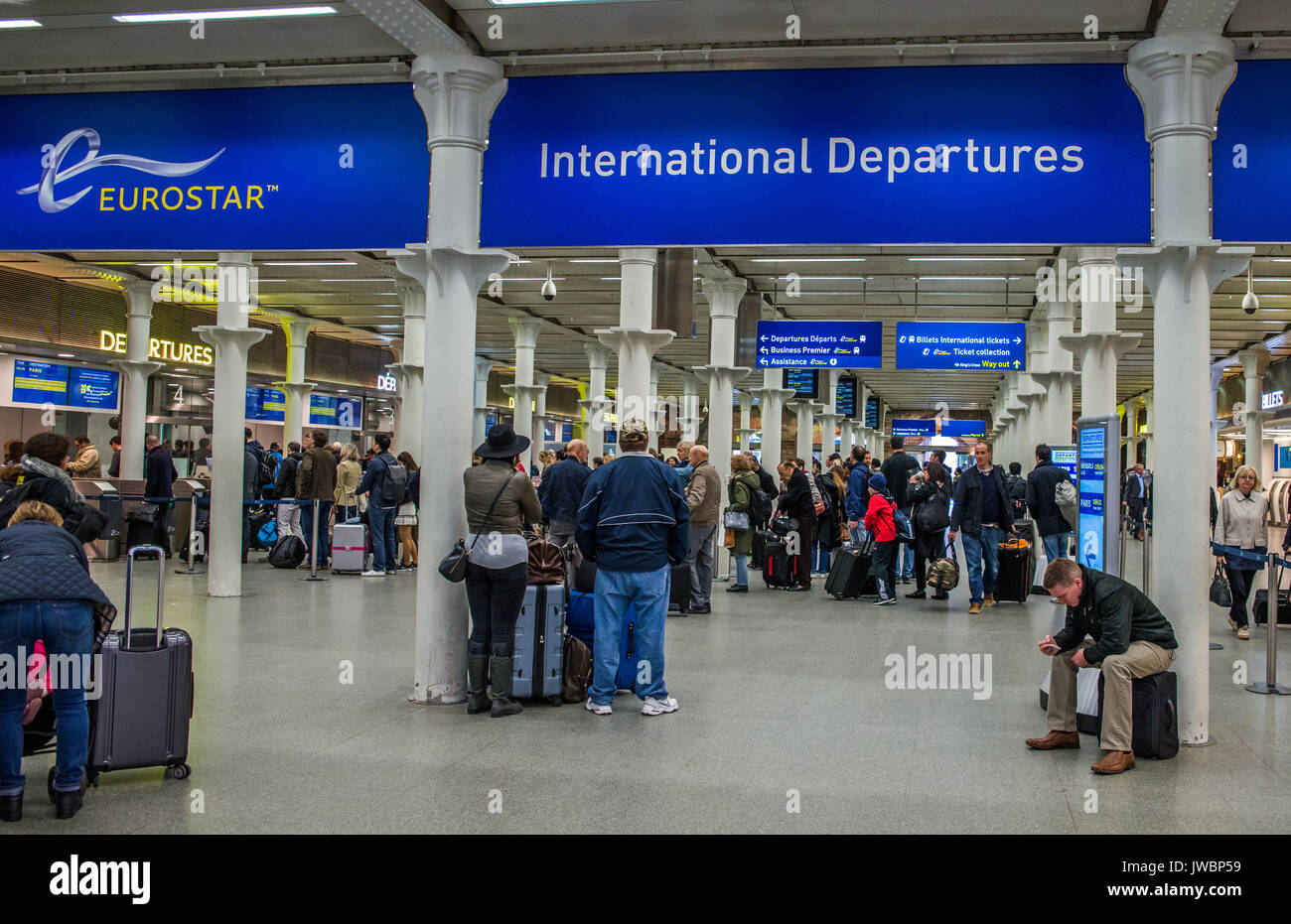 Bahnhof St Pancras International Bahnhof in London, diese Station ist das Wichtigste für den Eurostar Zug in den europäischen Ländern. Stockfoto