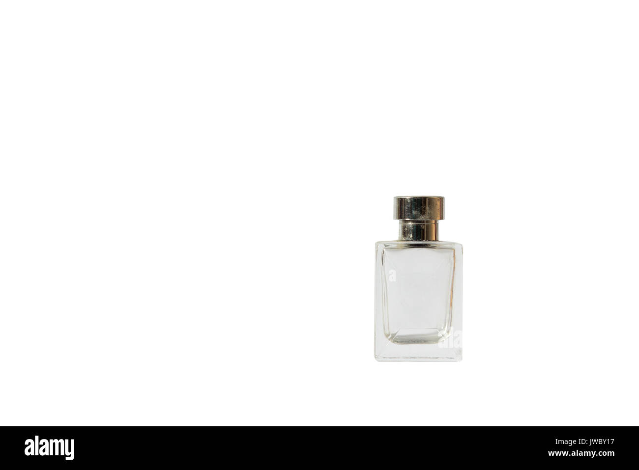Parfüm-Flasche isoliert auf weißem Hintergrund Stockfoto