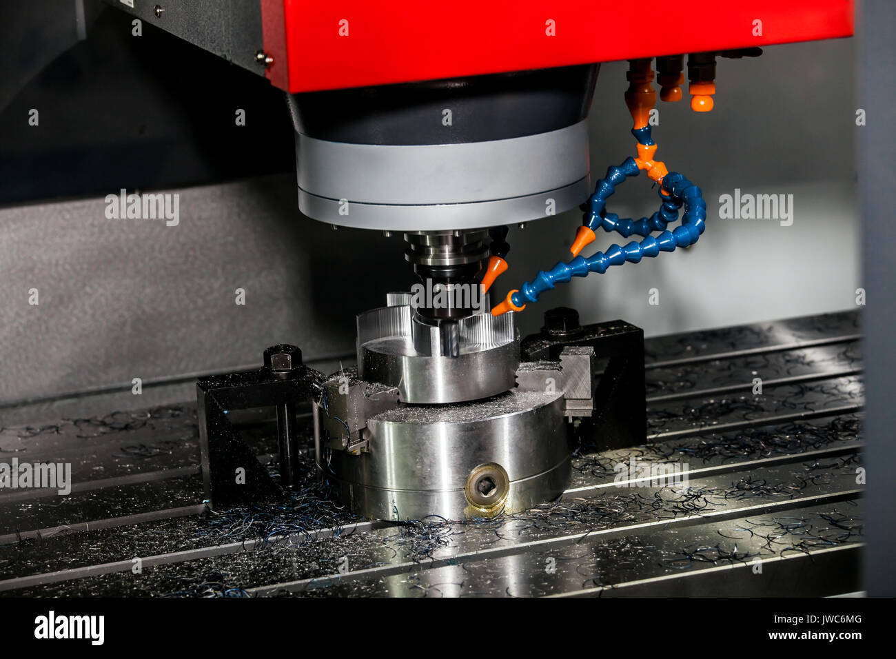 Bearbeitung Fräsen Zentrum, CNC Drehmaschine Metallverarbeitung Zentrum Stockfoto