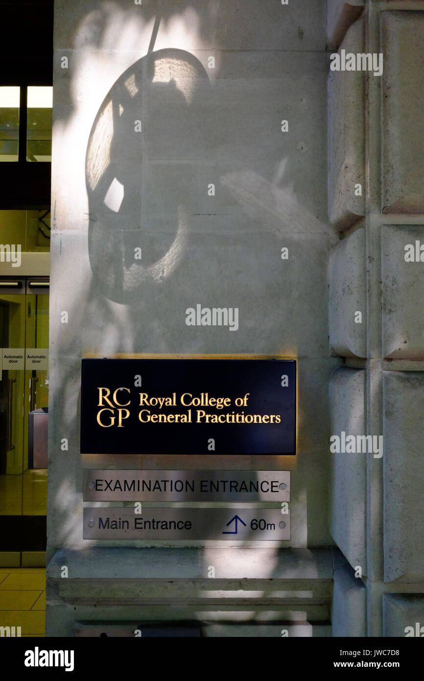 Die königliche Hochschule der ärzte für Allgemeinmedizin (GPs) in Euston Square London UK-RCGP Stockfoto