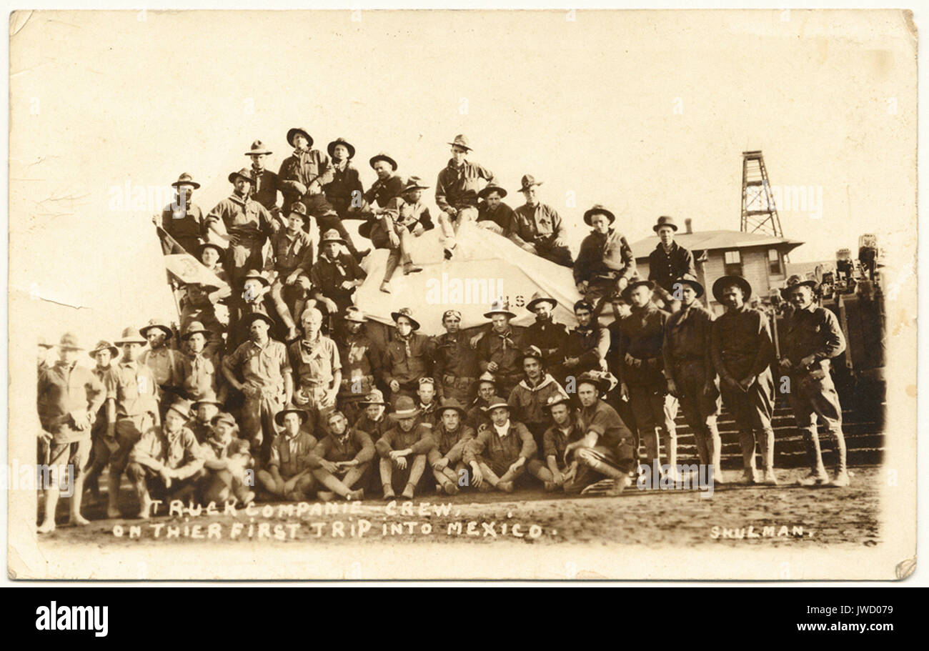 Lkw-Companie Crew, sic, auf Ihre erste Reise nach Mexiko. - Amerikanische Grenze Truppen und die Mexikanische Revolution Stockfoto