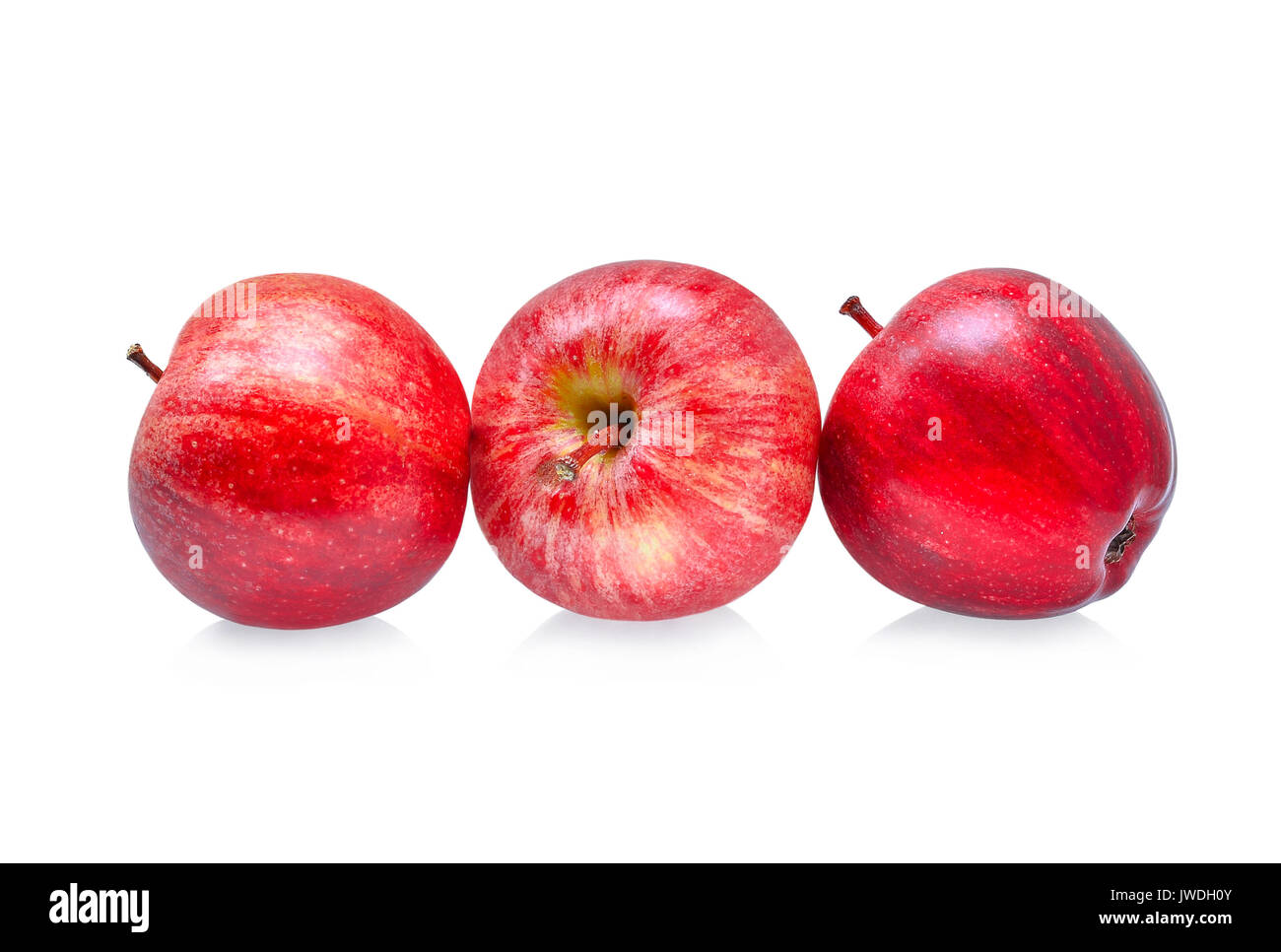 Frische gala Äpfel auf weißem Hintergrund Stockfoto